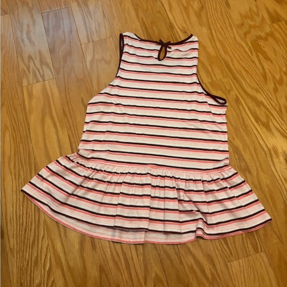 KATE SPADE Pink Stripe Tank Small With Ruffles And Bow On Back - Picture 2 of 4